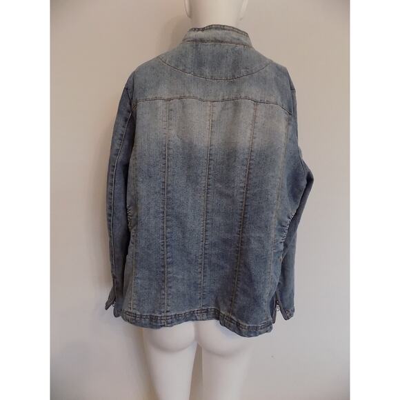 Vintage Bongo Plus denim jacket jean jacket Y2K zip front size 2X - Picture 6 of 11